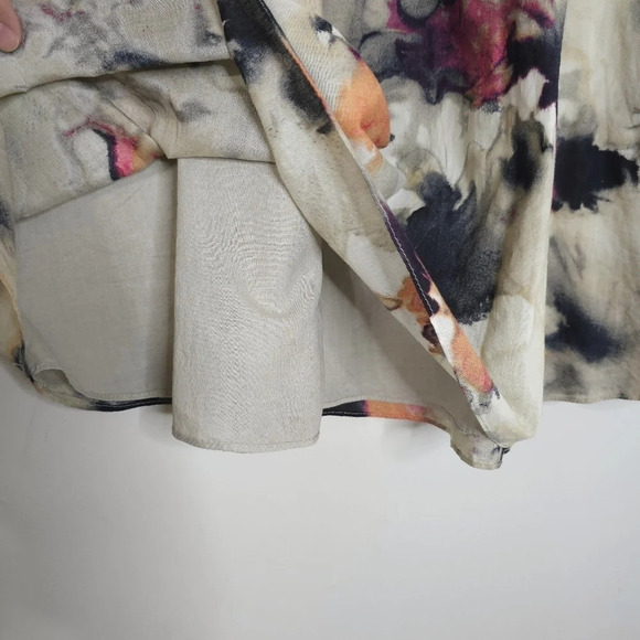 NEW YORK & COMPANY 100% Cotton Smocked Waist Tie Dye Circle Skirt, Lined, M - Picture 7 of 15